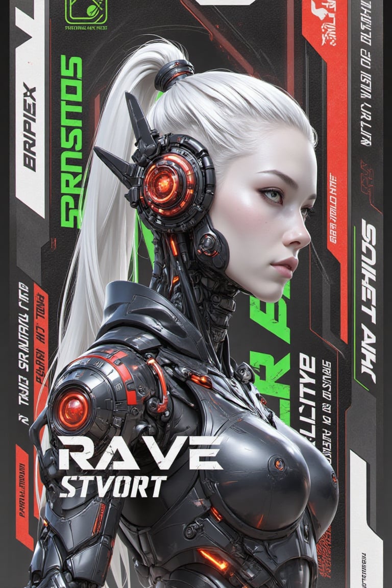 "Design a cyberpunk-inspired character profile featuring a futuristic,  high-tech aesthetic. The character is a sleek,  pa...