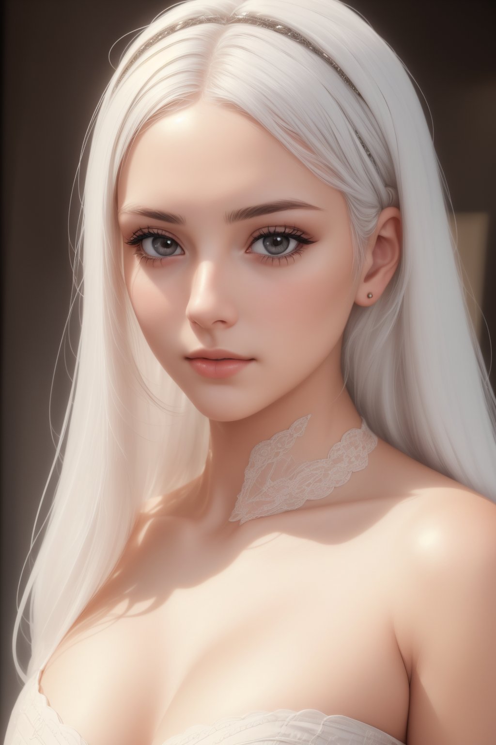 Beautiful woman white hair and long look at camera sad with a tear, UHD, 8K, high resolution, oil painting, hyper realims, face detail, perfect face, background forest, 16k, UHD, HDR, (Masterpiece:1.5) , (best quality:1.5) , RAW candid cinema, studio, 16mm, ((color graded portra 400 film) ) ((remarkable color) ), (ultra realistic) , textured skin, remarkable detailed pupils, ((realistic dull skin noise) ), ((visible skin detail) ), ((skin fuzz) ), (dry skin) shot with cinematic camera,