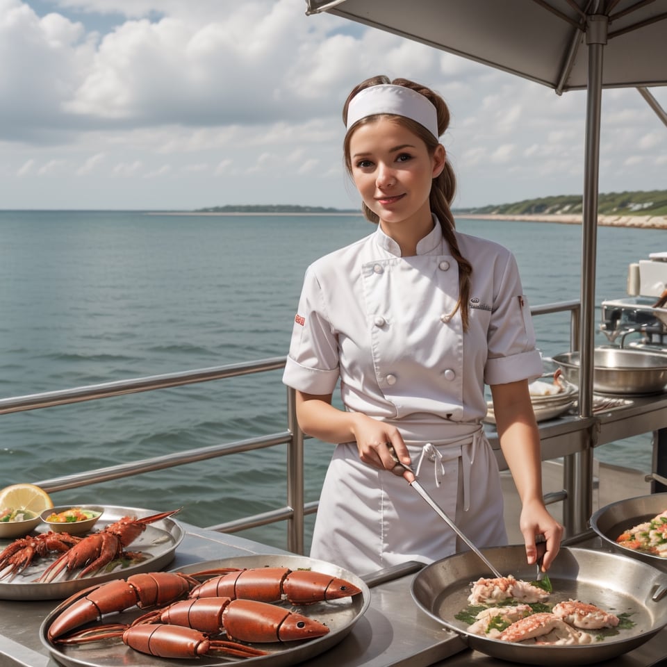 Seafood vendor by the sea,  fish,  lobster by EngineeR on Tensor.Art