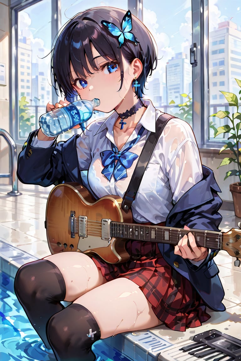 // Pose,  ((Girl with a big plastic bottle,  drinking water from a plastic bottle by らび@kiyoka_succubus on Tensor.Art