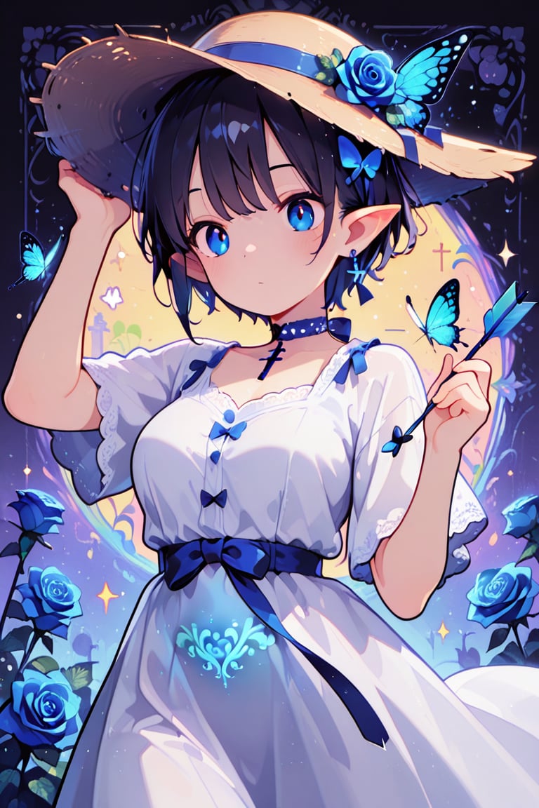 ((blue rose bow and arrow,  blue rose and magical bow and arrow,  girl with bow and arrow)) by らび@kiyoka_succubus on Tenso...