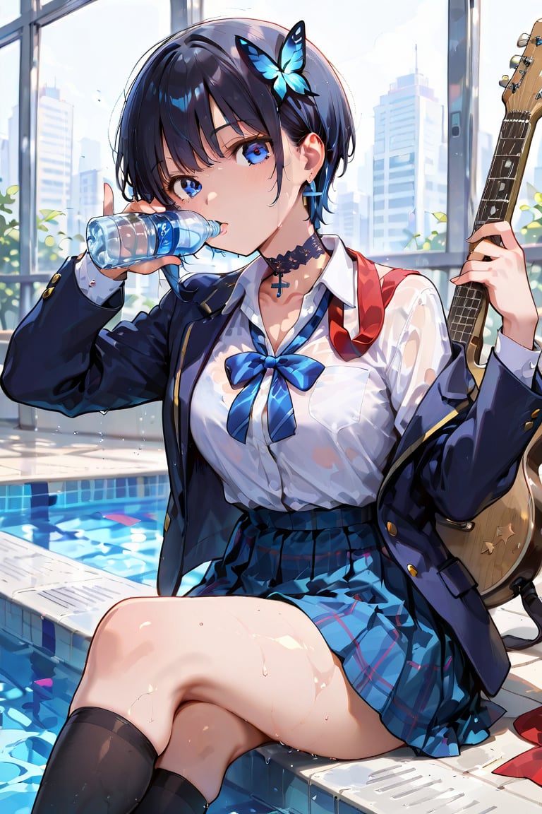 // Pose,  ((Girl with a big plastic bottle,  drinking water from a plastic bottle by らび@kiyoka_succubus on Tensor.Art