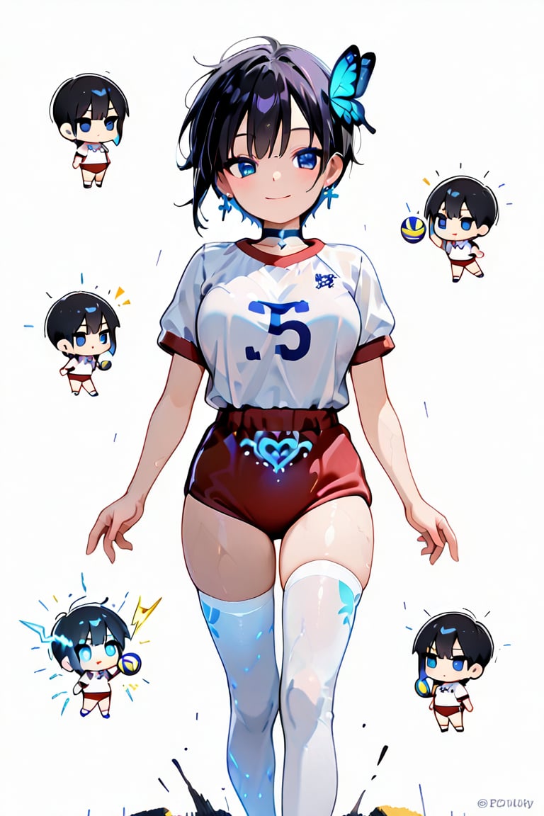 (one chibi girl 、White background,  simple background,  cute smile chibi by らび@kiyoka_succubus on Tensor.Art