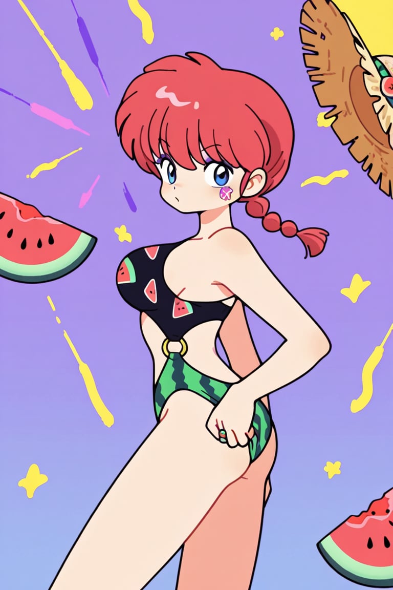 Summer sea,  watermelon,  thick colorful outline by らび@kiyoka_succubus on Tensor.Art