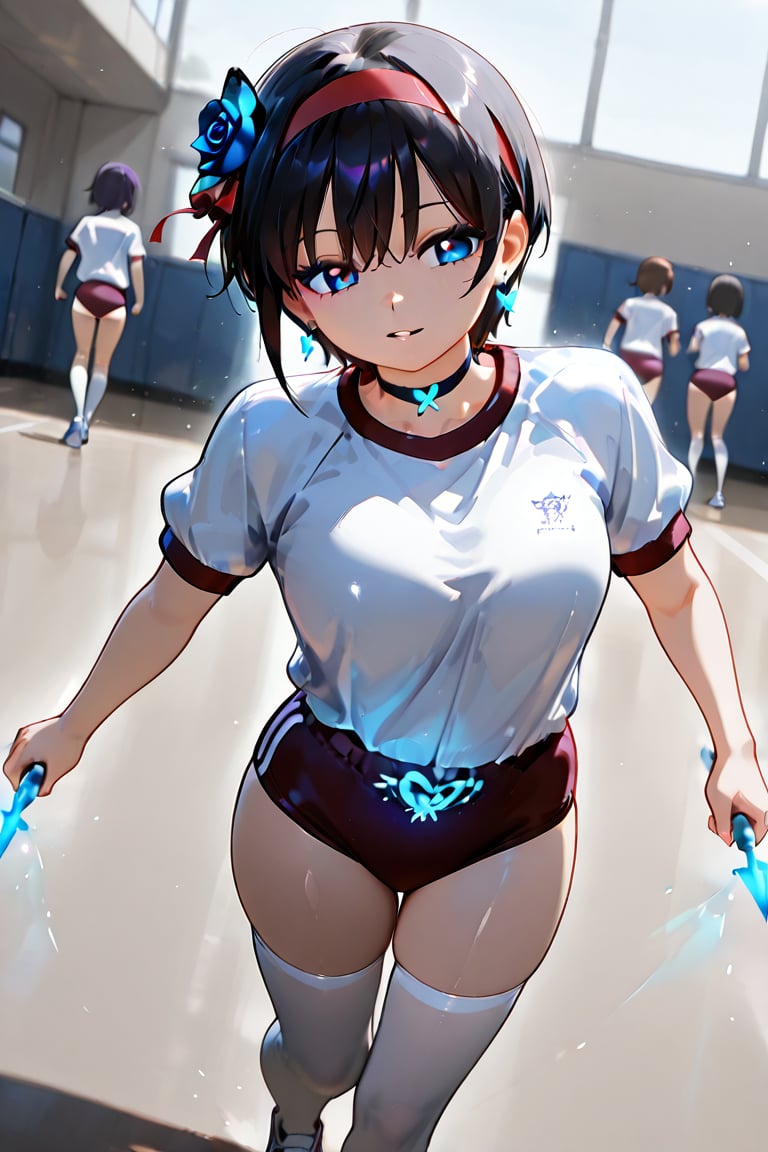 Blue rose bow and arrow,  blue rose and magic bow and arrow,  girl with bow and arrow (masterpiece) by らび@kiyoka_succubus...
