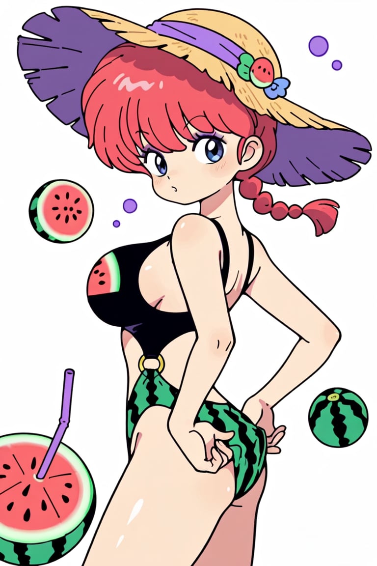 White background,  simple background Summer sea,  watermelon by らび@kiyoka_succubus on Tensor.Art