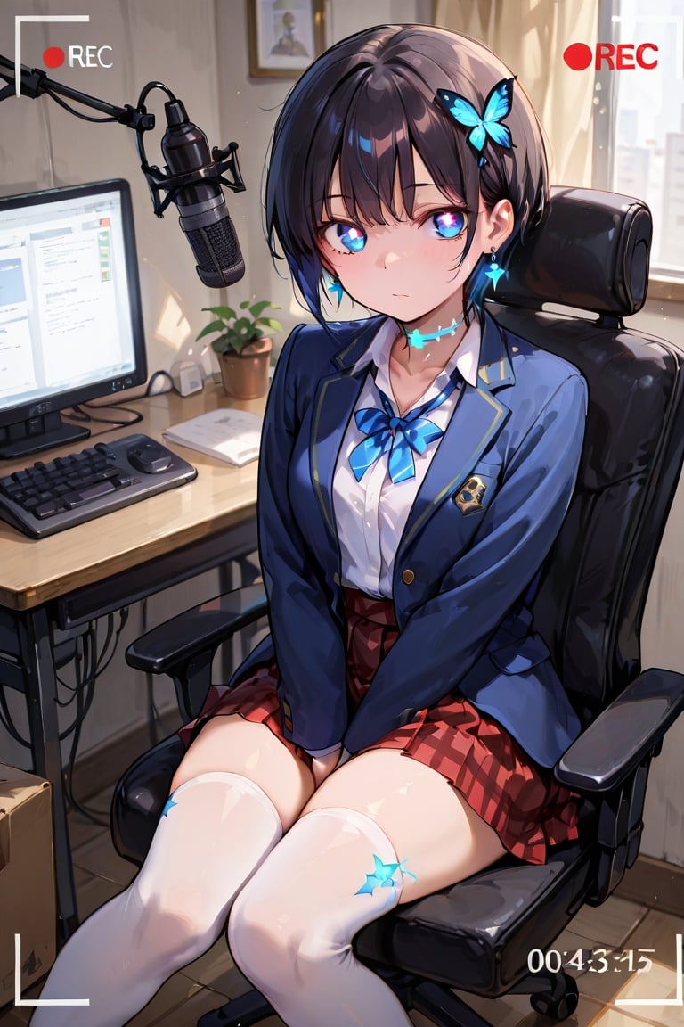 Old radio station,  radio recording,  Taisho romance The image depicts a vibrant and colorful scene with a young woman as...