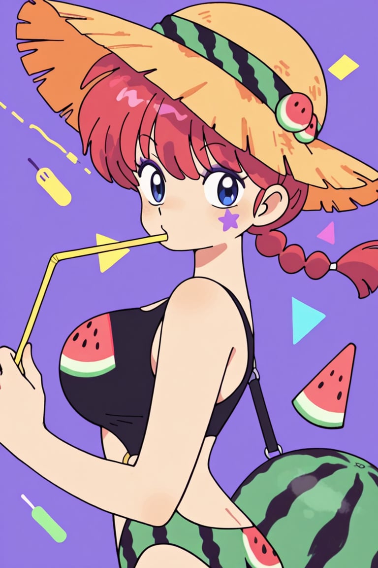 Summer sea,  watermelon,  thick colorful outline by らび@kiyoka_succubus on Tensor.Art