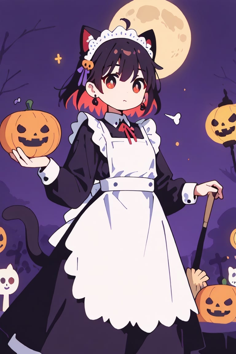 ((Long,  beautiful hair,  dynamic movement. Wind blowing through her hair.)) A lively girl with cat ears. Her long hair fe...