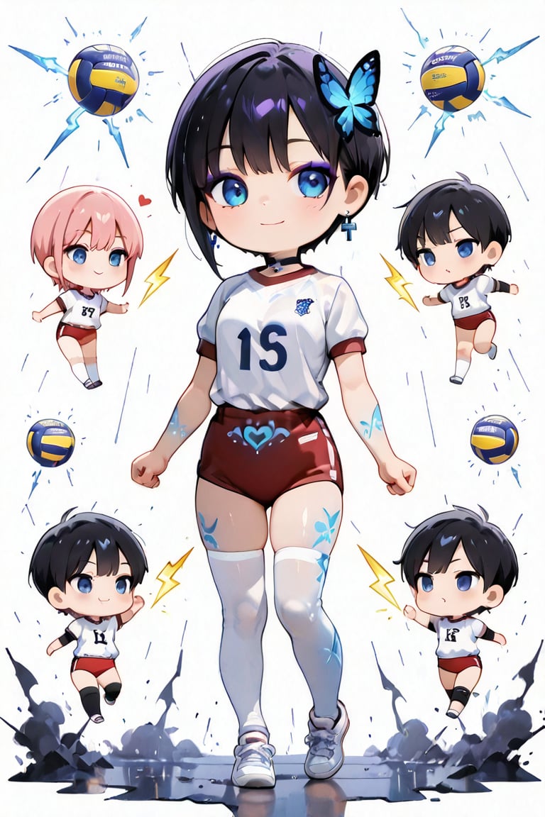(one chibi girl 、White background,  simple background,  cute smile chibi by らび@kiyoka_succubus on Tensor.Art