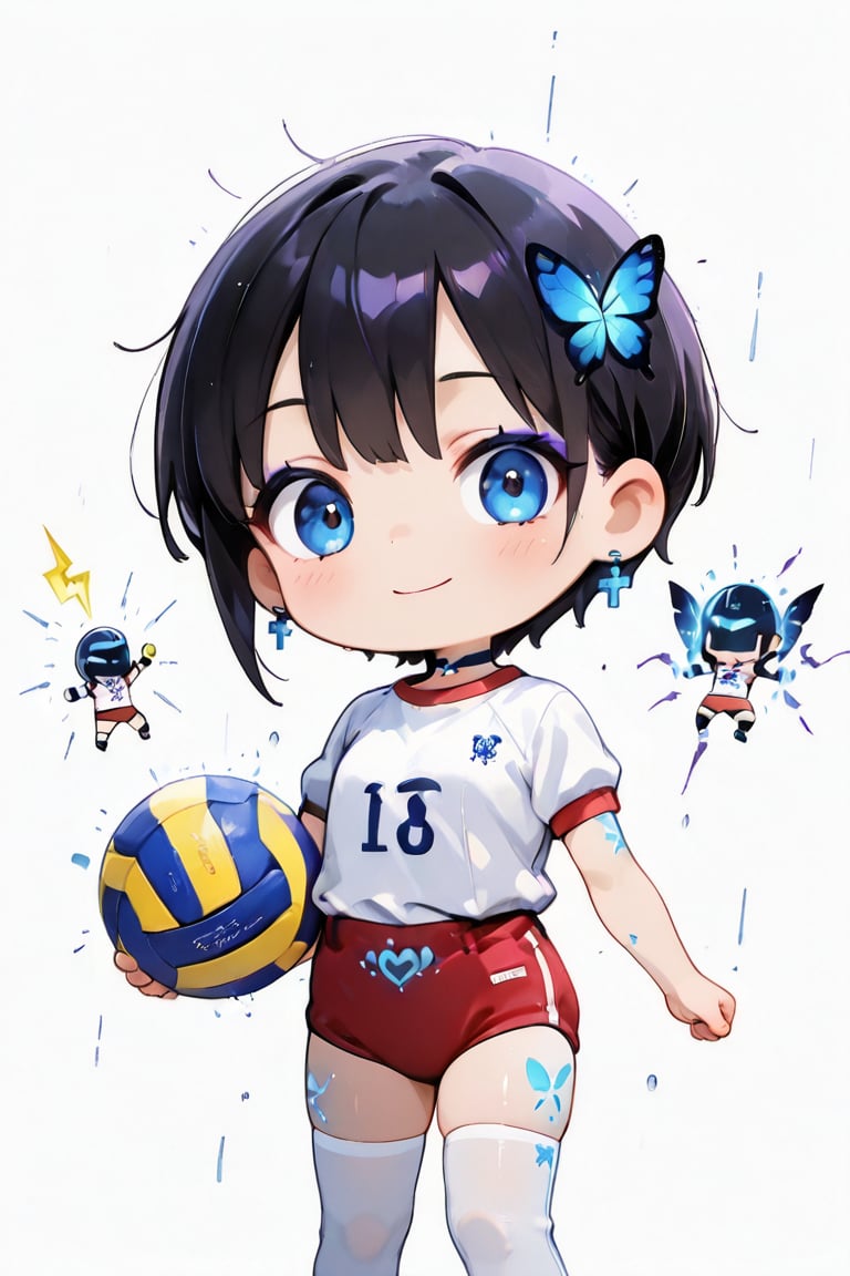 (one chibi girl 、White background,  simple background,  cute smile chibi by らび@kiyoka_succubus on Tensor.Art