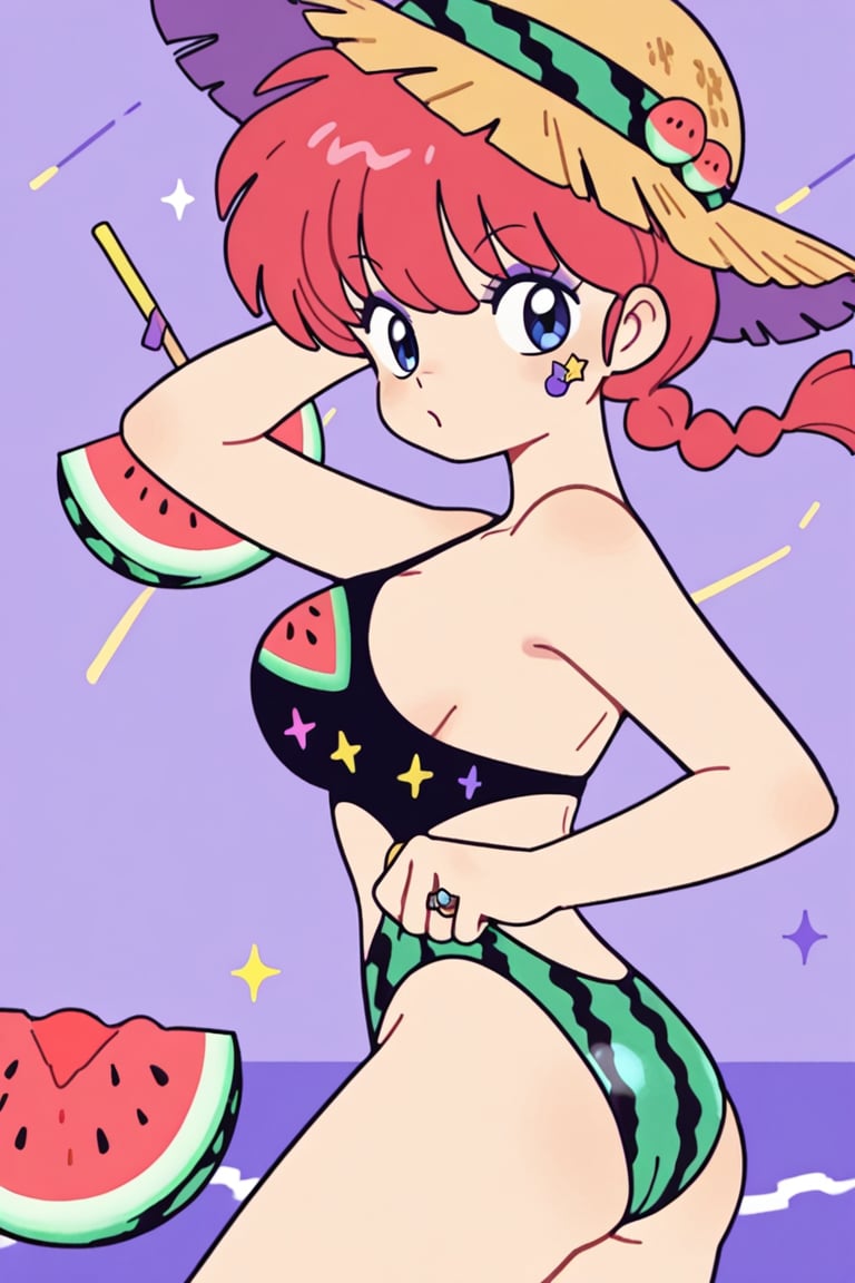 Summer sea,  watermelon,  thick colorful outline by らび@kiyoka_succubus on Tensor.Art