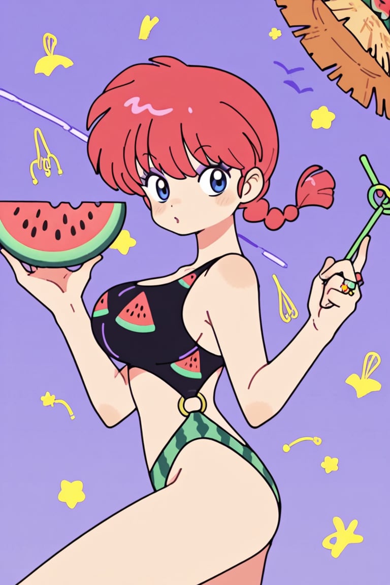 Summer sea,  watermelon,  thick colorful outline by らび@kiyoka_succubus on Tensor.Art