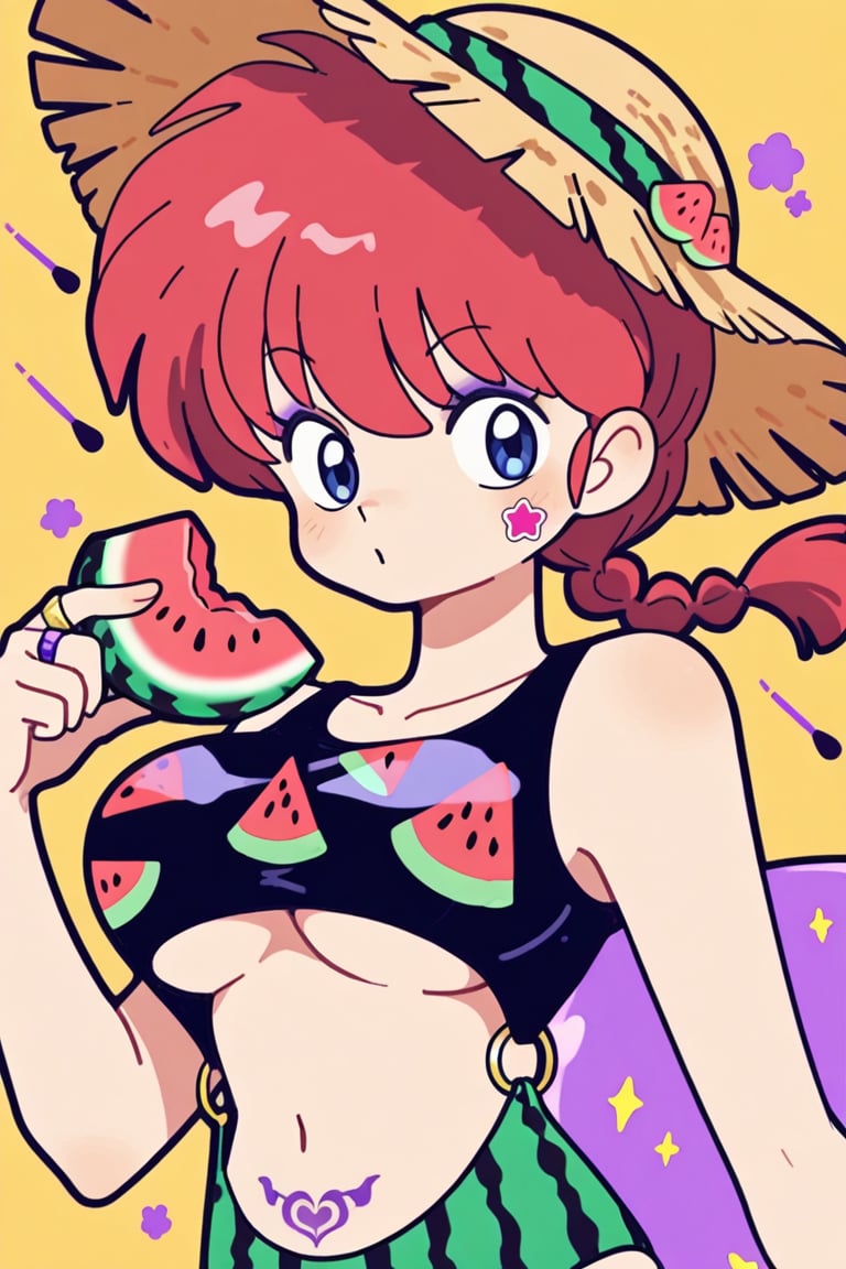 Summer sea,  watermelon,  thick colorful outline by らび@kiyoka_succubus on Tensor.Art