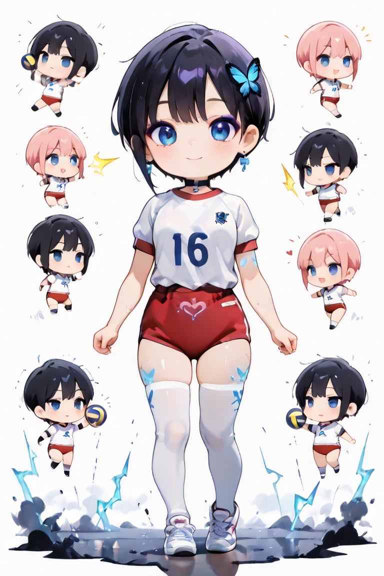 (one chibi girl 、White background,  simple background,  cute smile chibi by らび@kiyoka_succubus on Tensor.Art