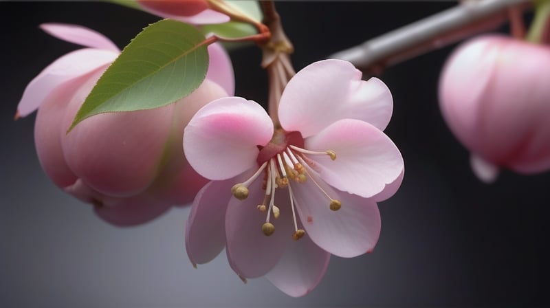 tender crabapple flower and buds,
,delicate and voluptuous covered by drew in morning  soft brigh light,(falling petals),(blur pure simple lightblack background),and the petals formed a lovely heart on the ground,

realistic,photo_(medium),photorealistic

