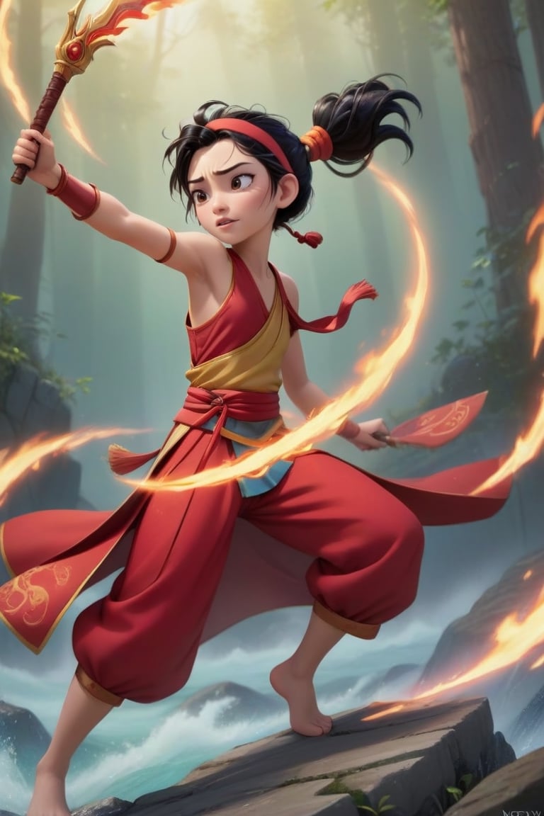 Nezha is a prominent figure in Chinese mythology,  known for his extraordinary powers and bravery. He is a boy. gifted wit...