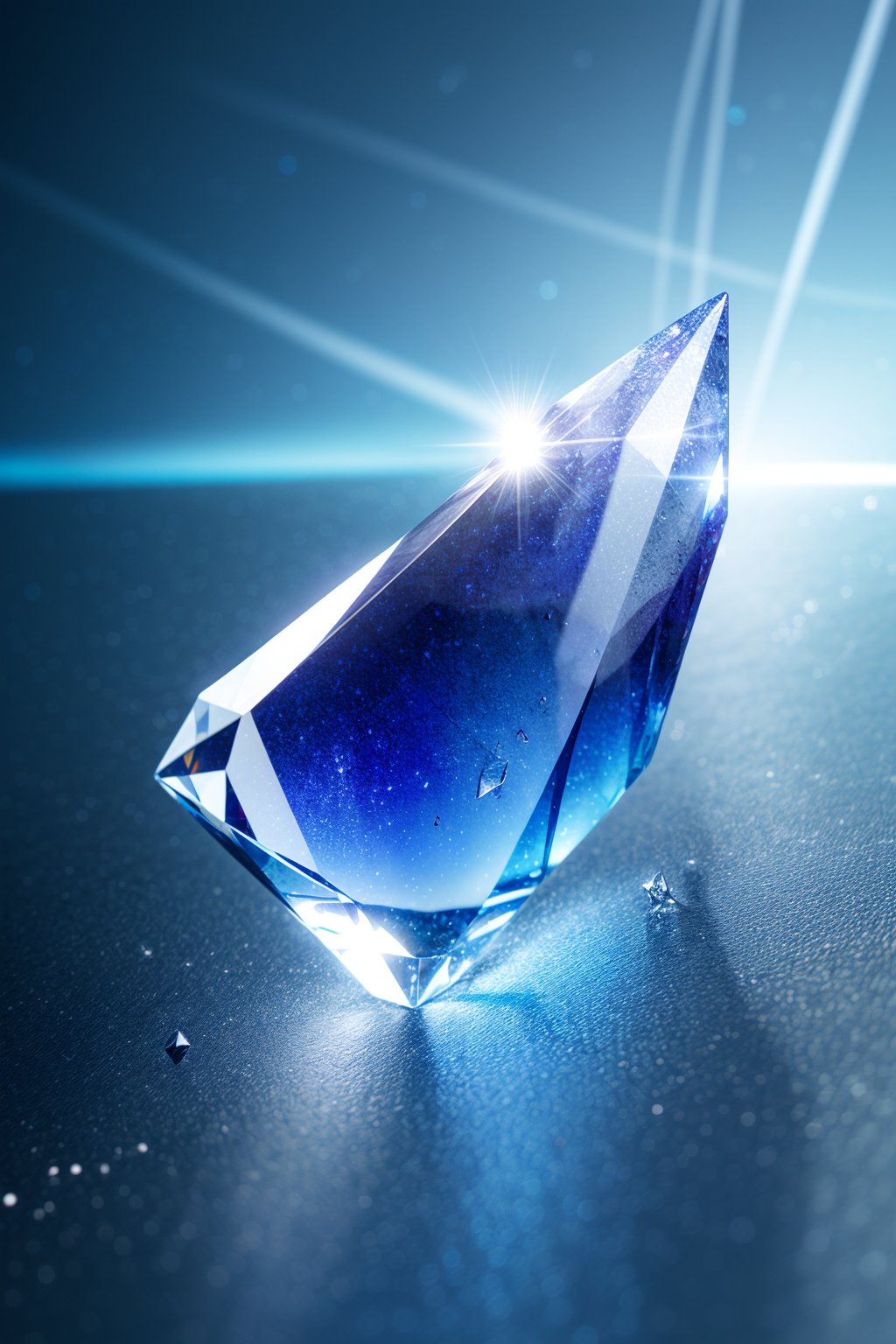 glass shard under a diamond sky,  floating gem,  crystal clear by user_veigaprime on Tensor.Art