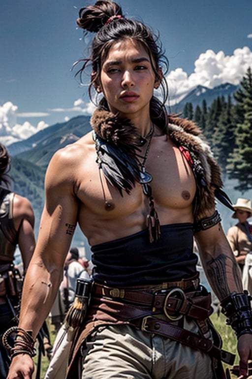 Perfect body proportions,  athletic body shape,  set against the backdrop of the French and Indian War by LongDarkNinja on...