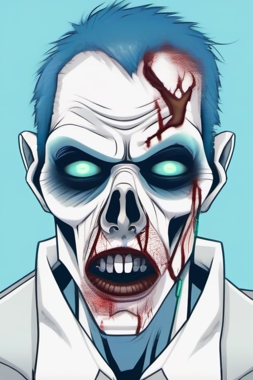 Zombie with light blue eyes by user_714401366818392797 on Tensor.Art