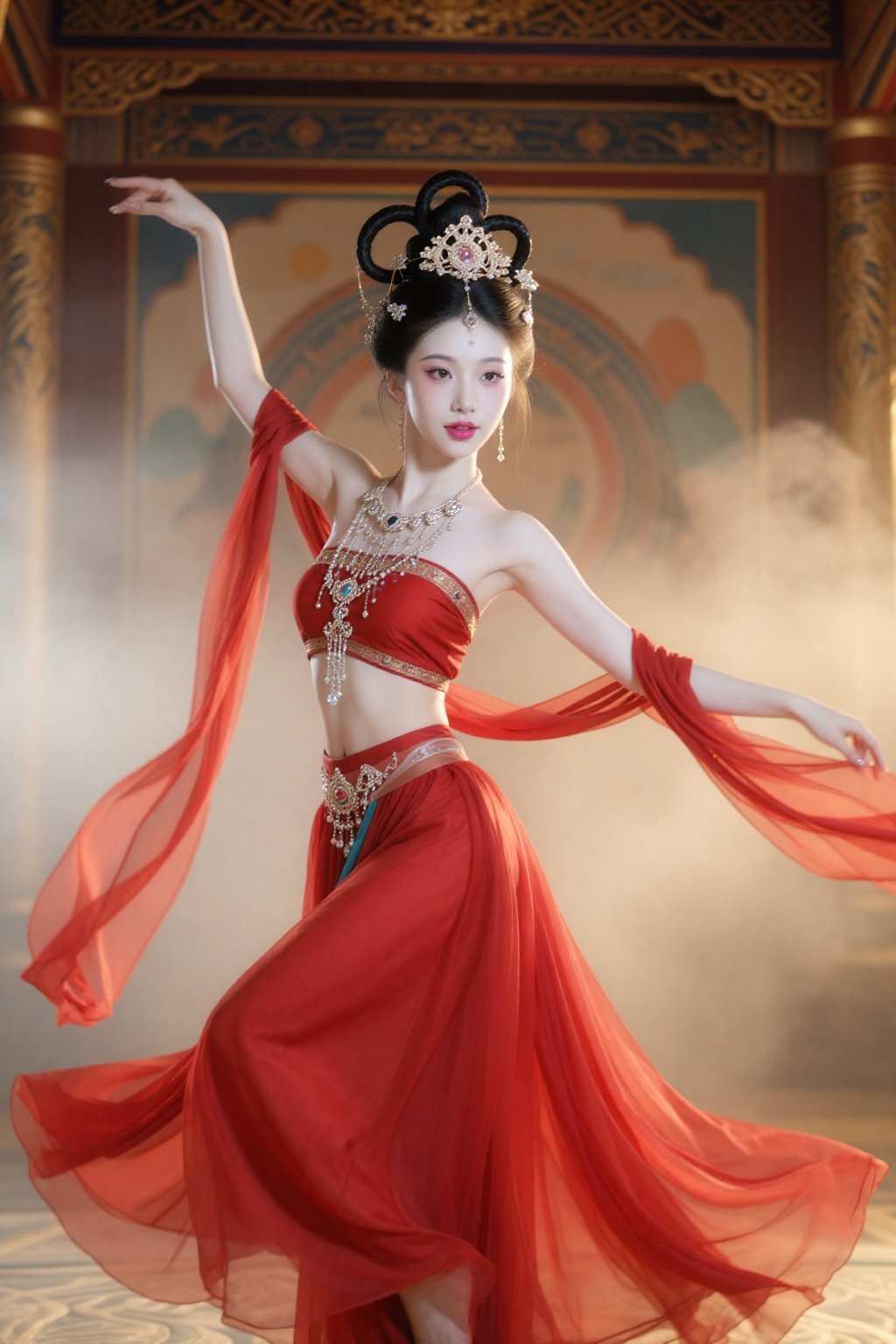 冷白皮古代少女,  杏眼含秋水,  鼻梁高挺 by 天TIN on Tensor.Art