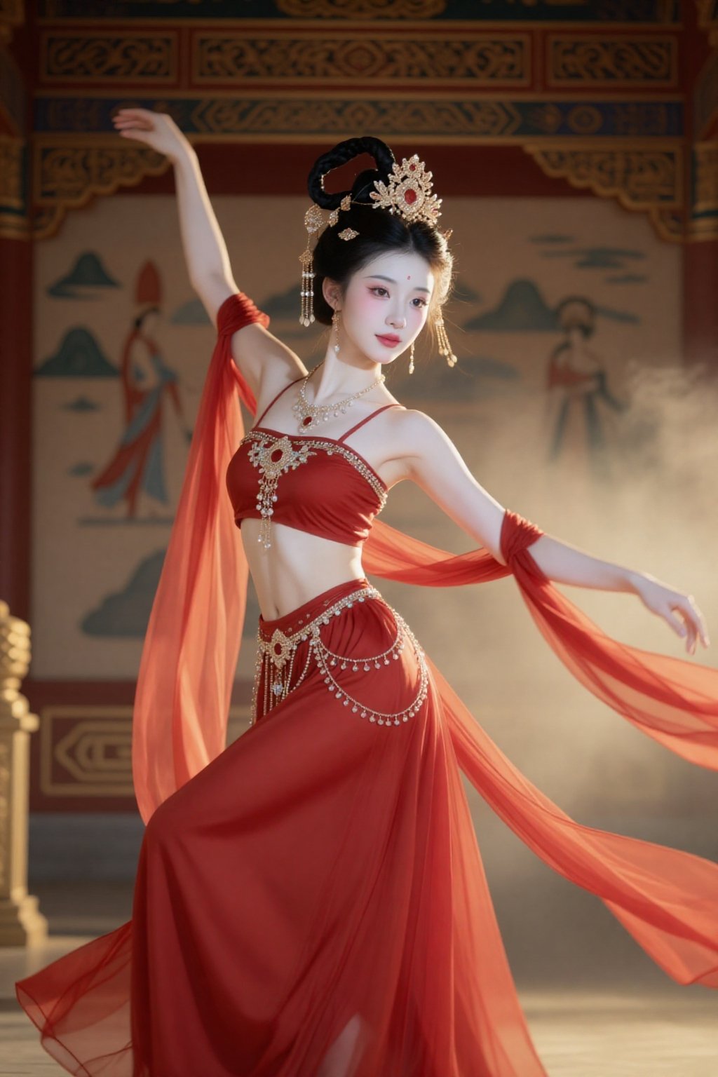 冷白皮古代少女,  杏眼含秋水,  鼻梁高挺 by 天TIN on Tensor.Art