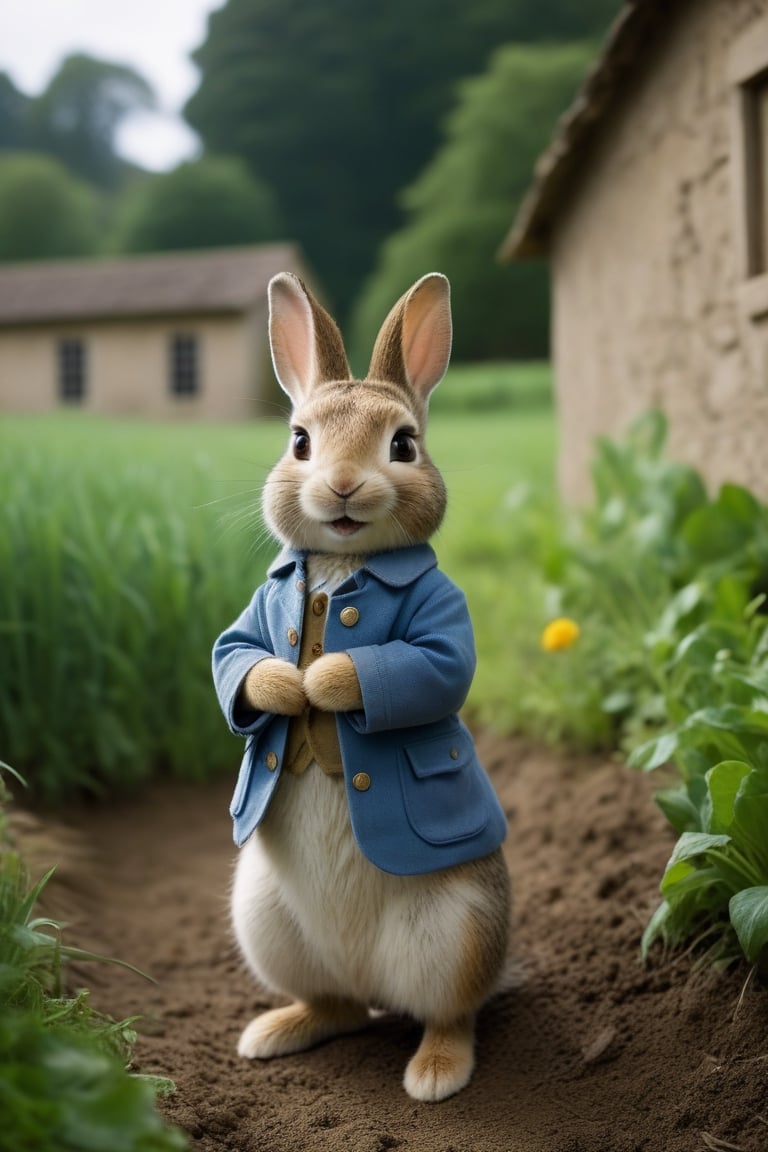 cinematic film still Photo Peter Rabbit Beatrix Potter . By Henry Cavill, Chibi style, cartoonish, they are in a rural school, landscape of pastel colors. . Vibrant, beautiful, painterly, detailed, textural, artistic . shallow depth of field, vignette, highly detailed, high budget, bokeh, cinemascope, moody, epic, gorgeous, film grain, grainy