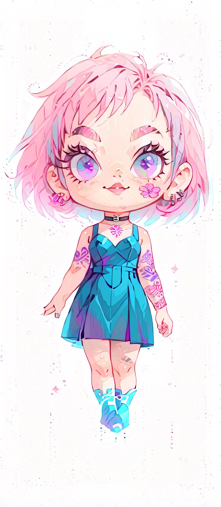 Score_9, Score_8_up, Score_7_up, Score_6_up,

1girl,  Melanie Martinez,high_resolution,, short__hair, split dye, chibi, chibi_style

,a woman with tattoos