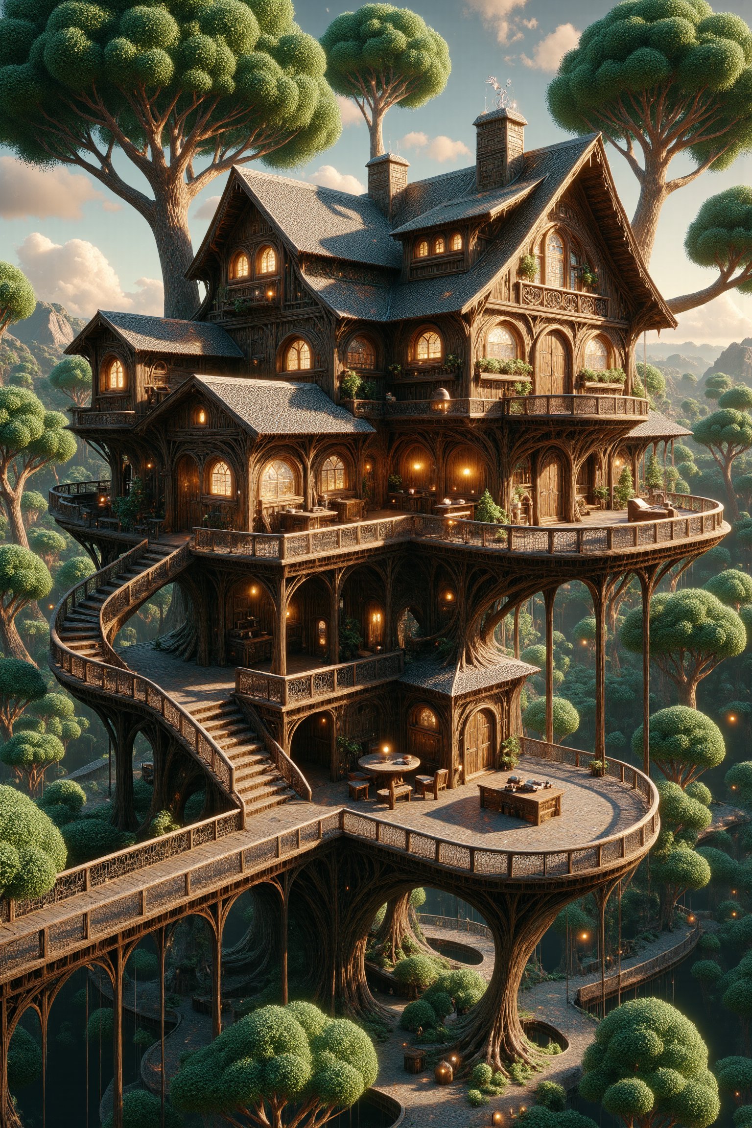 create an epic treehouse with stunning beautiful surroundings