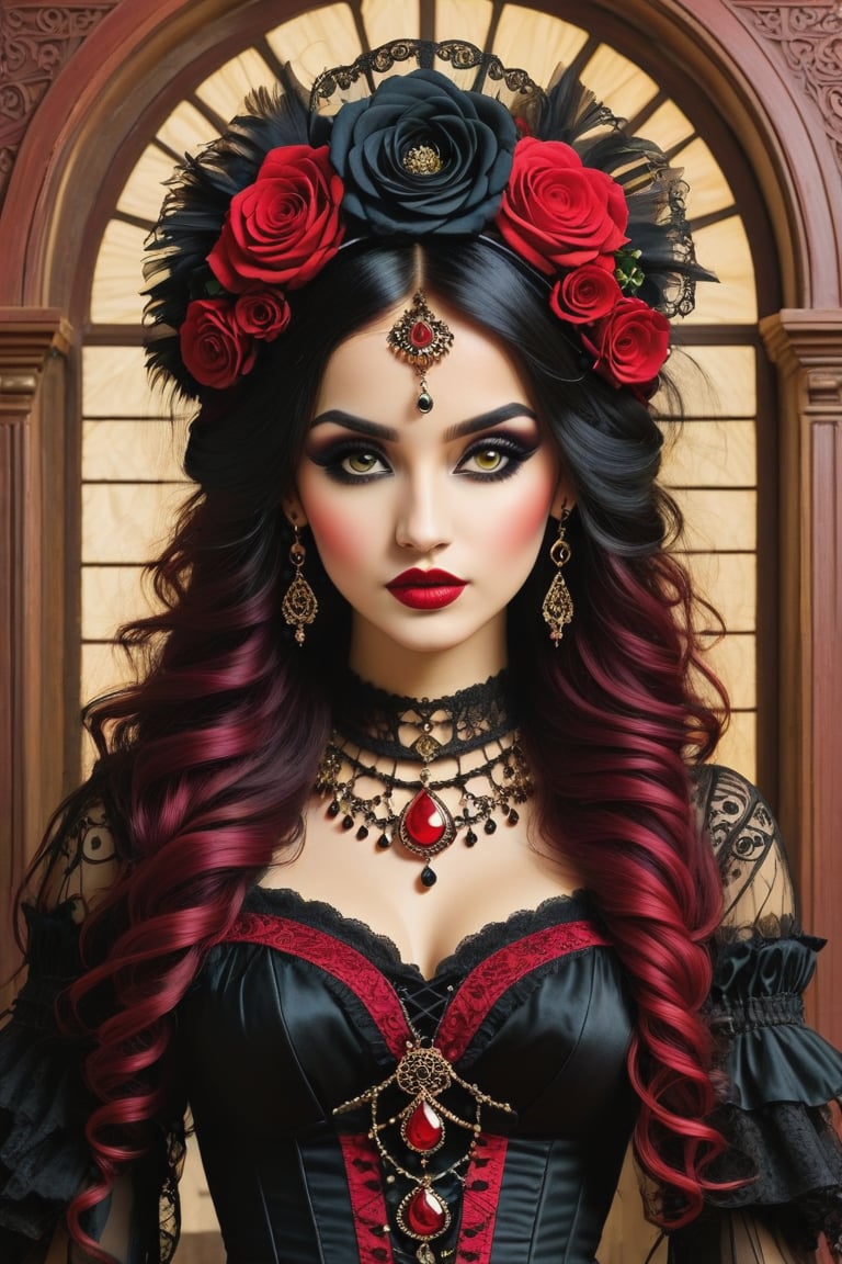 A creation of  gypsy and gothic elements, 