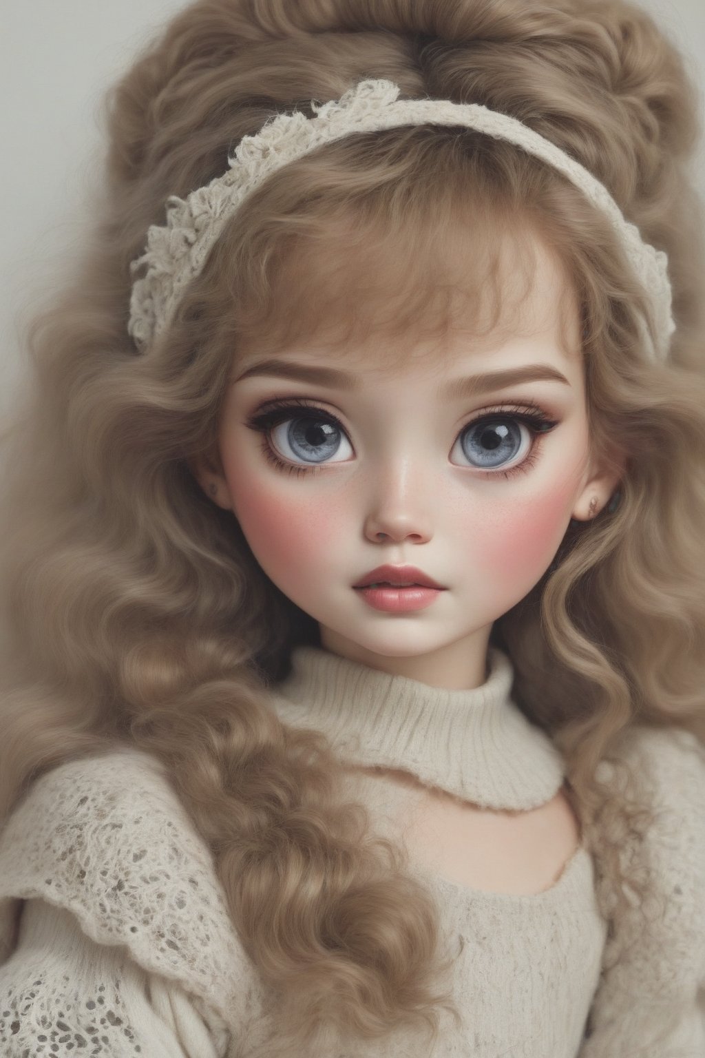 create a beautuful porcelain doll