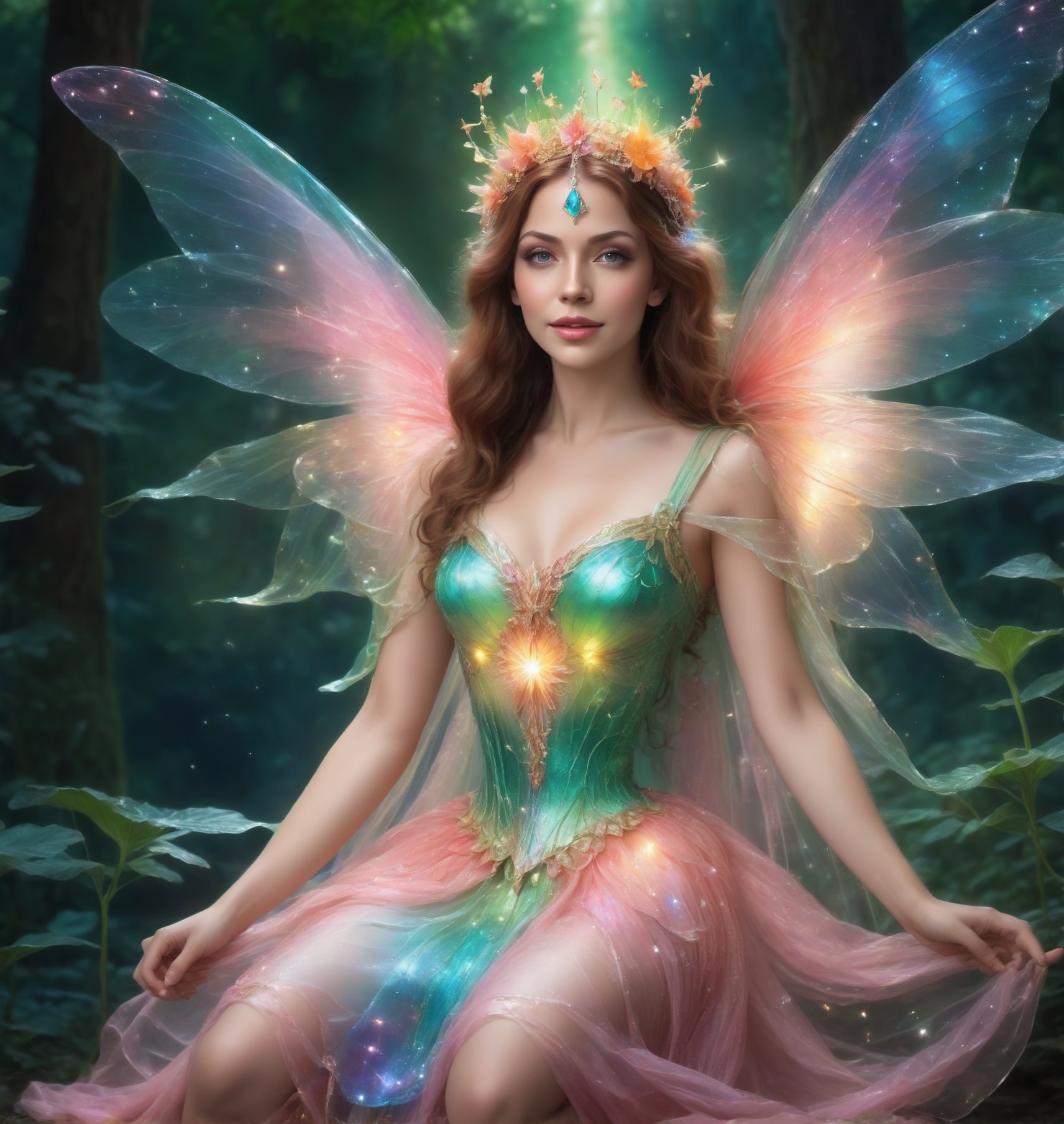 Here's a spectacular fairy queen surrounded by the beauty of mother nature:

