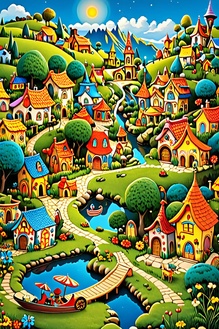 a groovy, whimsical  village