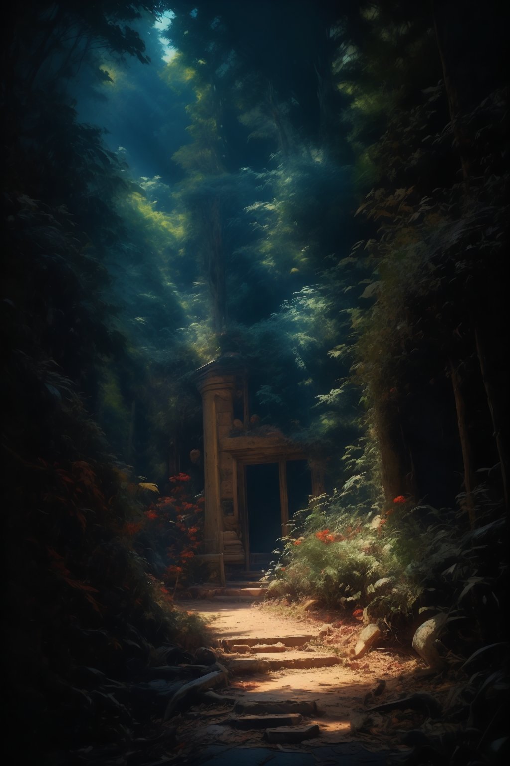 create a mysterious,  captivating image,  background is bright and colourful by Gypsy-Rose NZ on Tensor.Art
