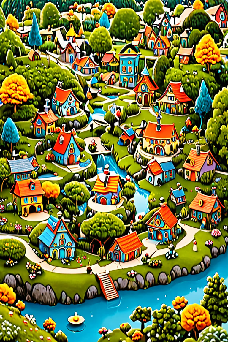 a groovy, whimsical  village