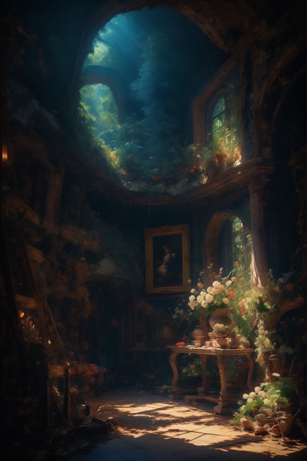 create a mysterious,  captivating image,  background is bright and colourful by Gypsy-Rose NZ on Tensor.Art