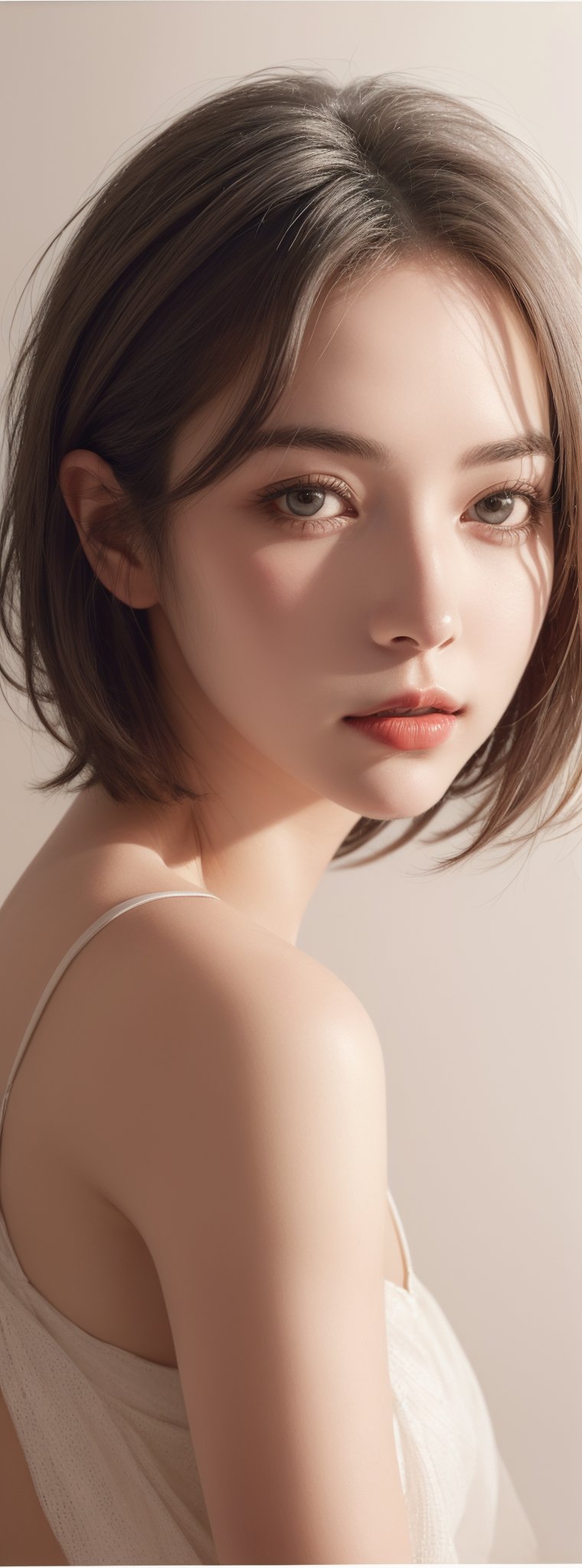a beautiful girl 18 years,  with silver short hair,  messy hair by T a i w a n on Tensor.Art