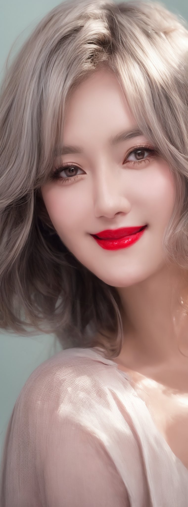a beautiful girl 18 years,  with silver short hair,  messy hair by T a i w a n on Tensor.Art