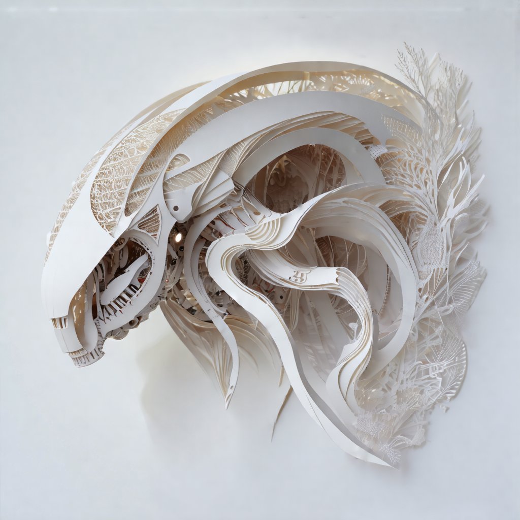  biomechanic

 photography in the style of detailed hyperrealism ,creature ,fantasy,James Christensen,bold lines,hyper detailed

(((Kirigami representation, 3D, paper folding, paper cutting, Japanese, intricate, symmetrical, precision, clean lines : 1.3)))
