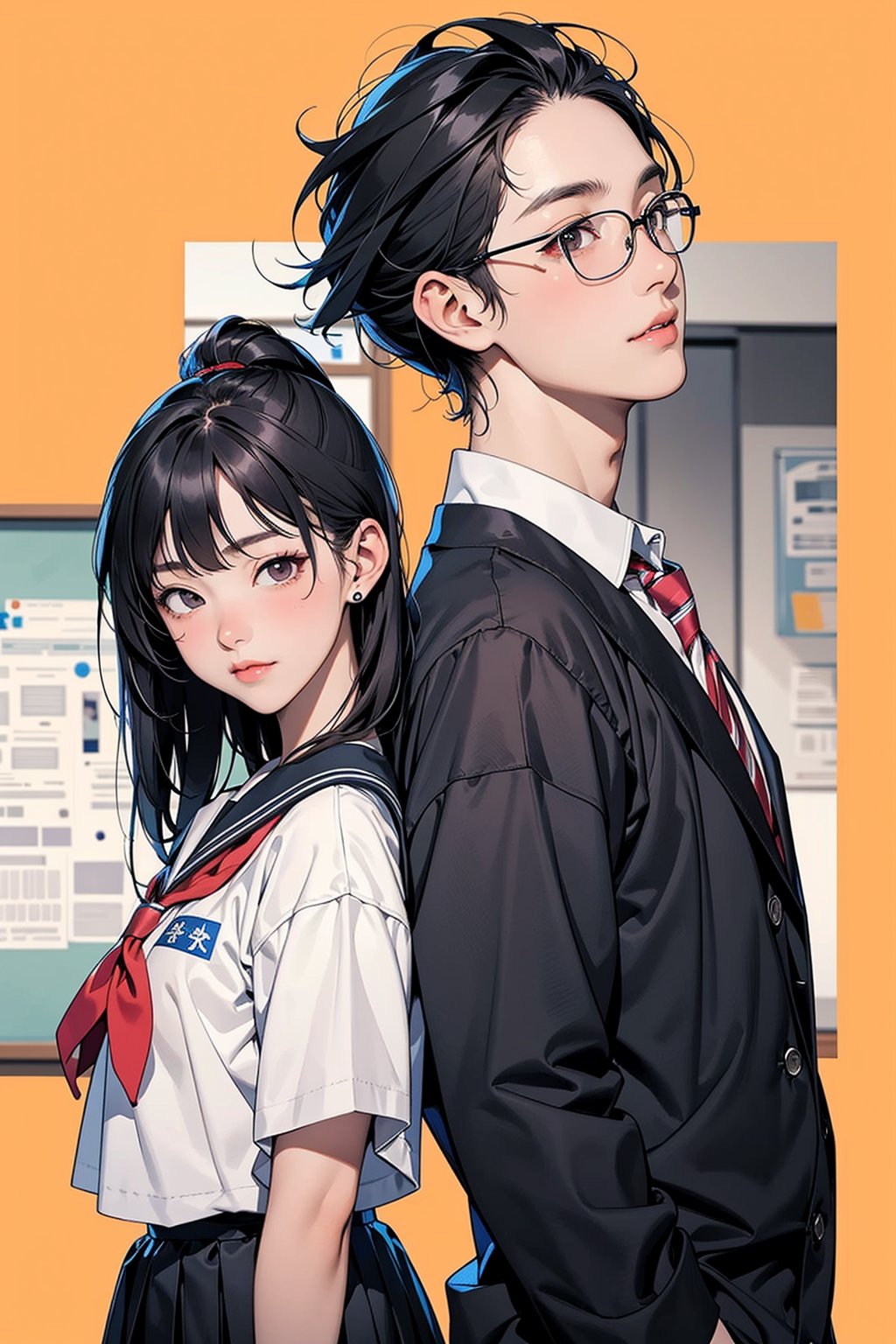 1man, 1girl, asian, high school, school uniform, teacher, student, school, age gap, realyuki0.3,Asian man,jp_school_uniform,komi_sch