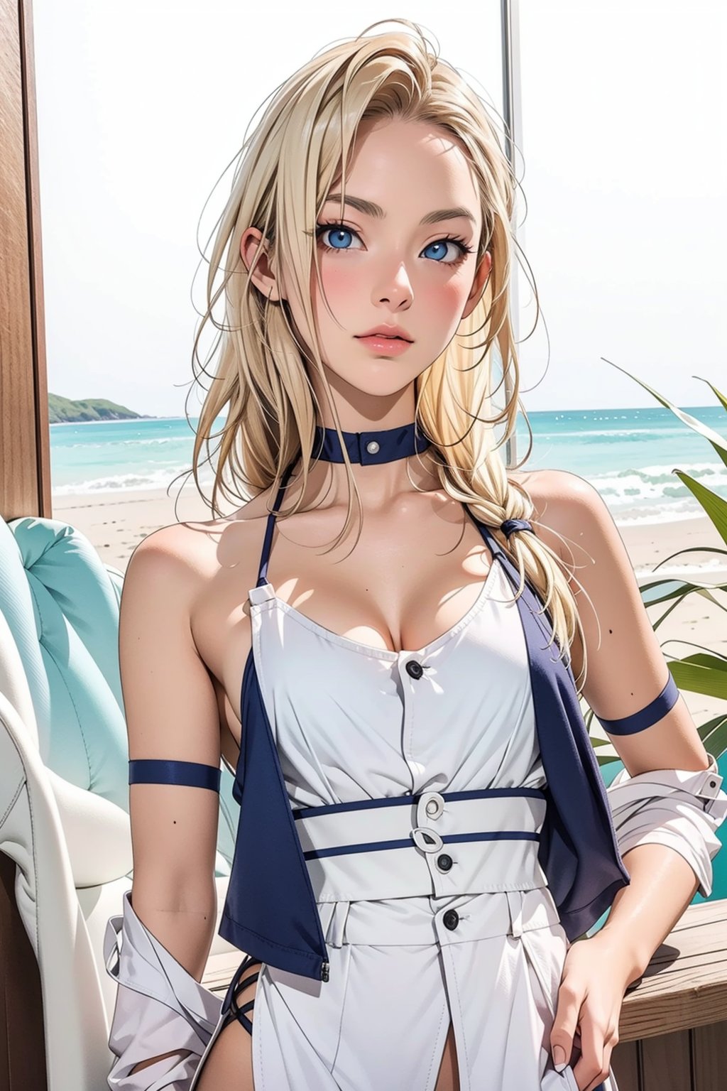 Ino Yamanaka, bikini, beach, summer, long blonde hair, blue eyes, masterpiece, best quality