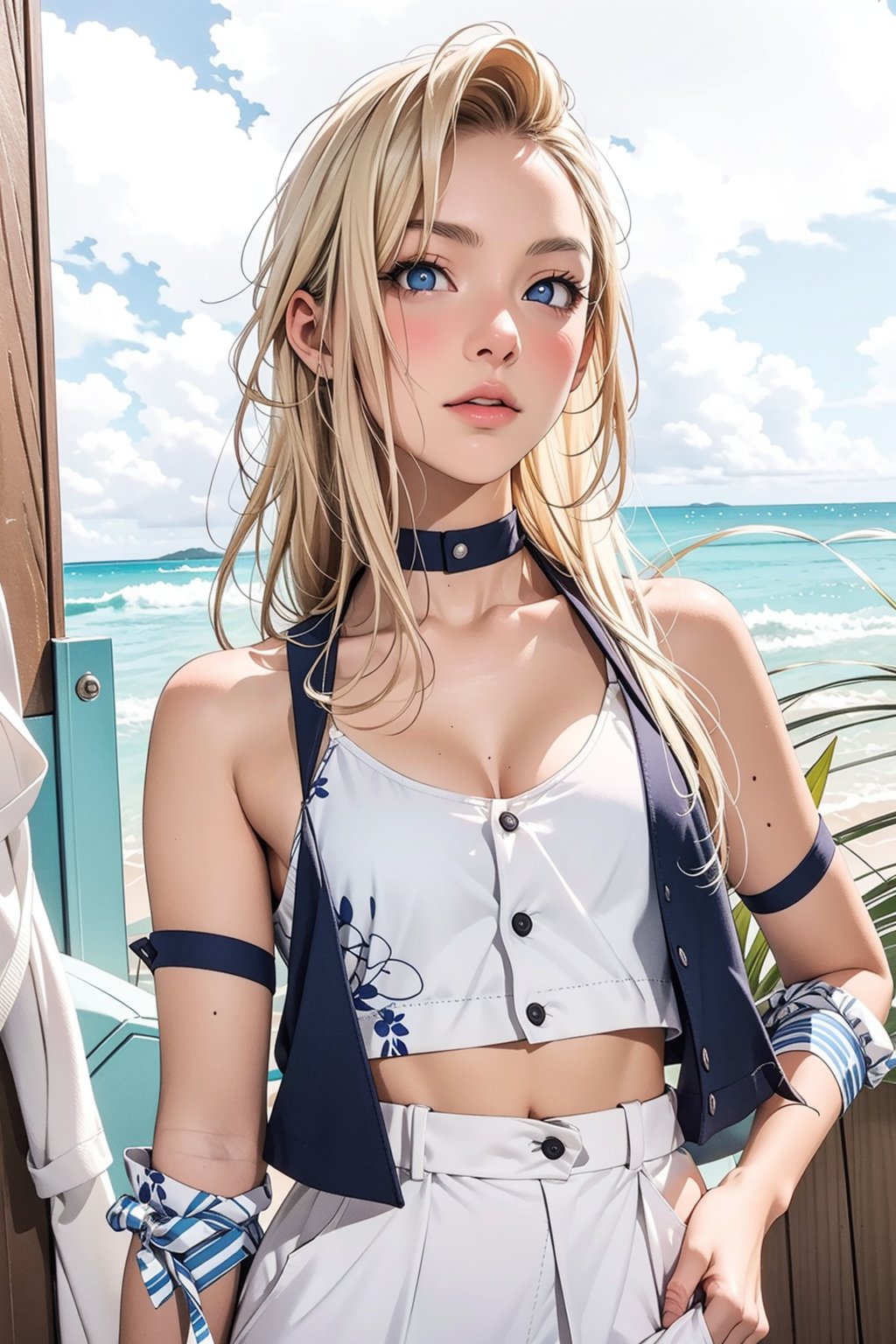 Ino Yamanaka, bikini, beach, summer, long blonde hair, blue eyes, masterpiece, best quality