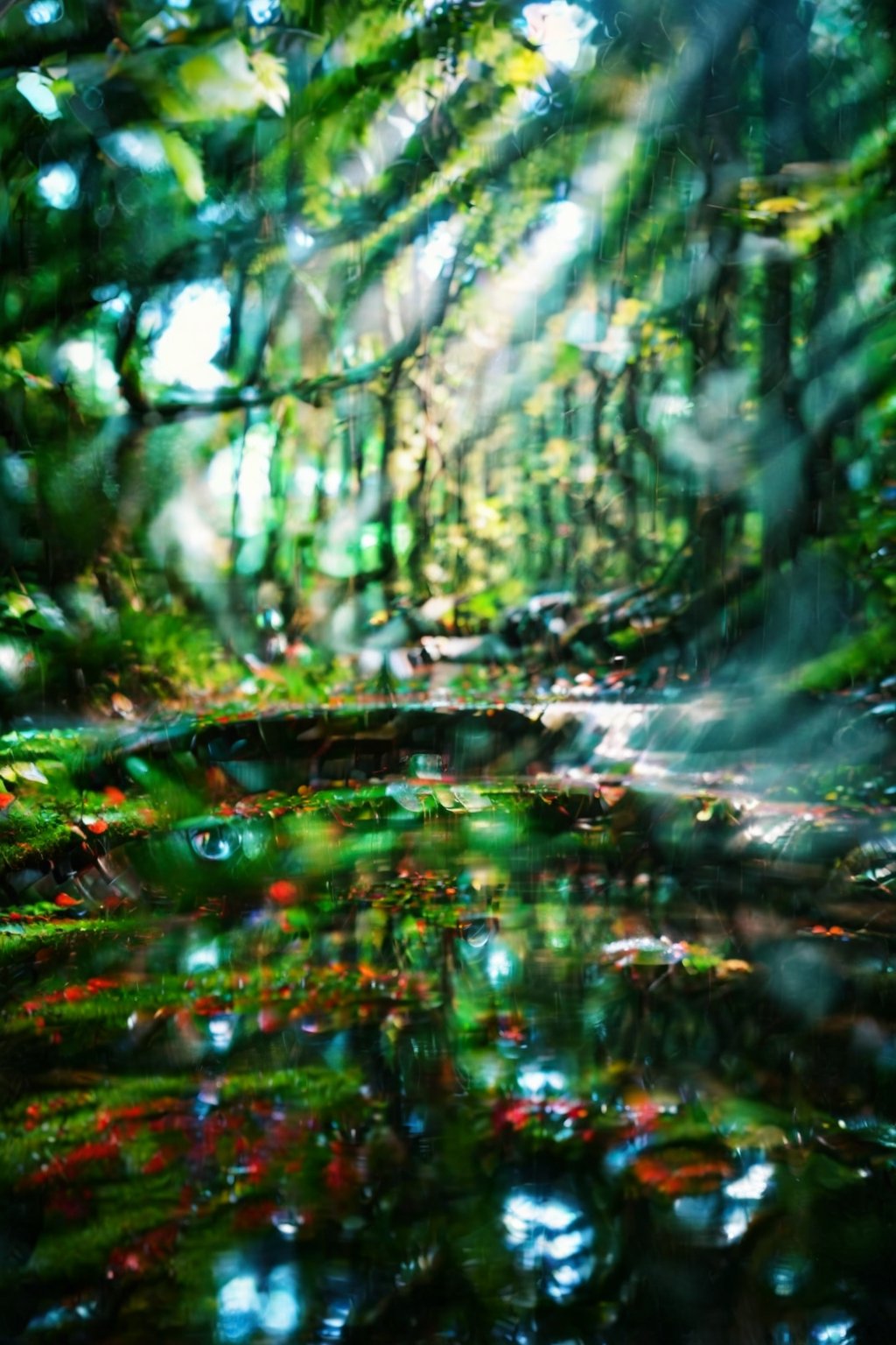 nature background, landscape, distortion, blur, meme, dreamcore, desaturation , brightness, chromatic distortion,analog photography, camera lens distortion, fantastic, daydream, liminal spaces, dreams, realistic nature, analog record, rain forest, cursed