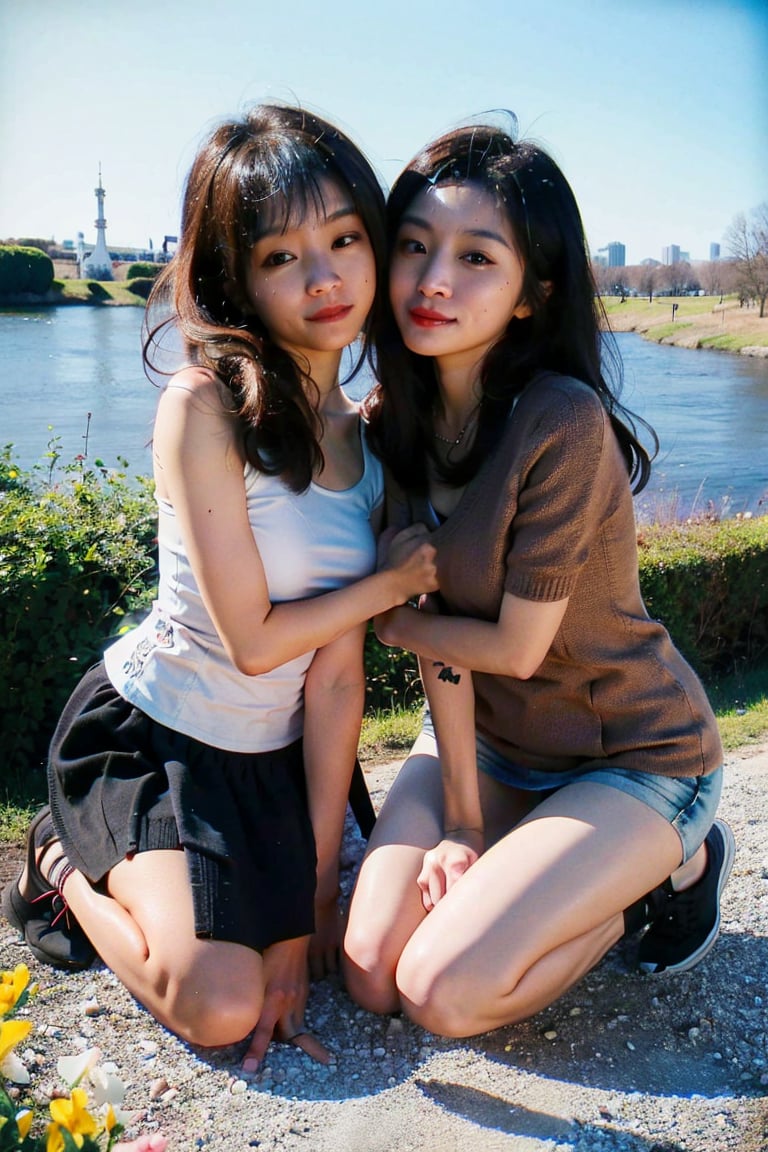 (((2girls kissing))),  (((blunt bangs))) ,  (Beautiful and detailed eyes) by DeALO on Tensor.Art