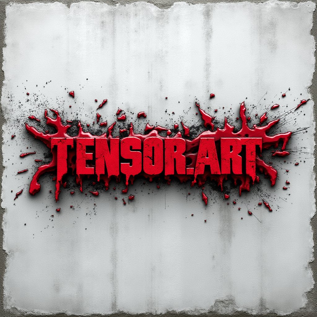 concrete wall, etv mix font. 
"TENSOR.ART
font style"