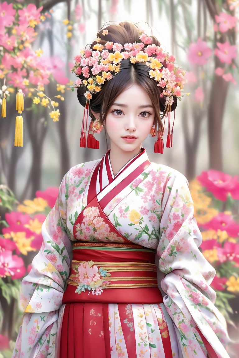 This digital painting,  likely created by an artist skilled in realistic and detailed art,  features a young woman centere...