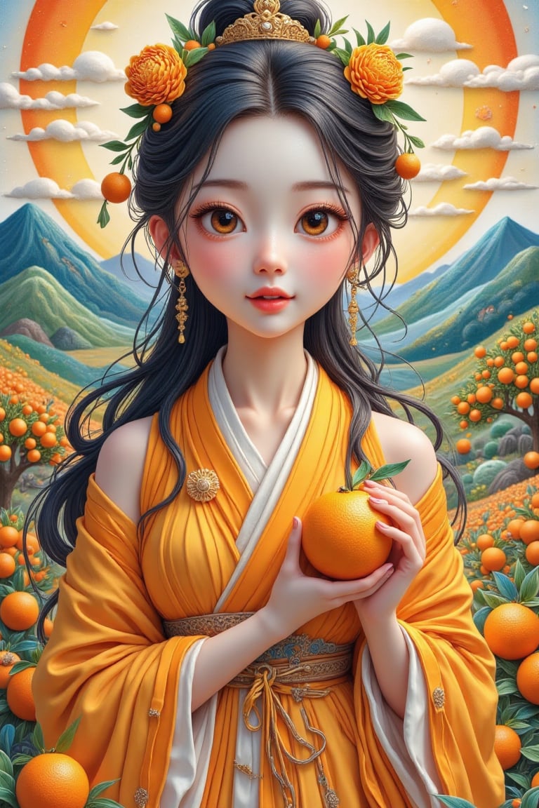 An 18-year-old Asian woman with big eyes and a small mouth,  long black hair,  fair and smooth skin by Sam053 on Tensor.Art