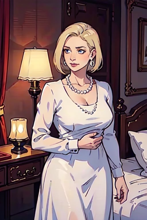 Sofia's mother looks at her affectionately and tells her that she loves her. 1 woman only,  elegant,  conservative. She is...