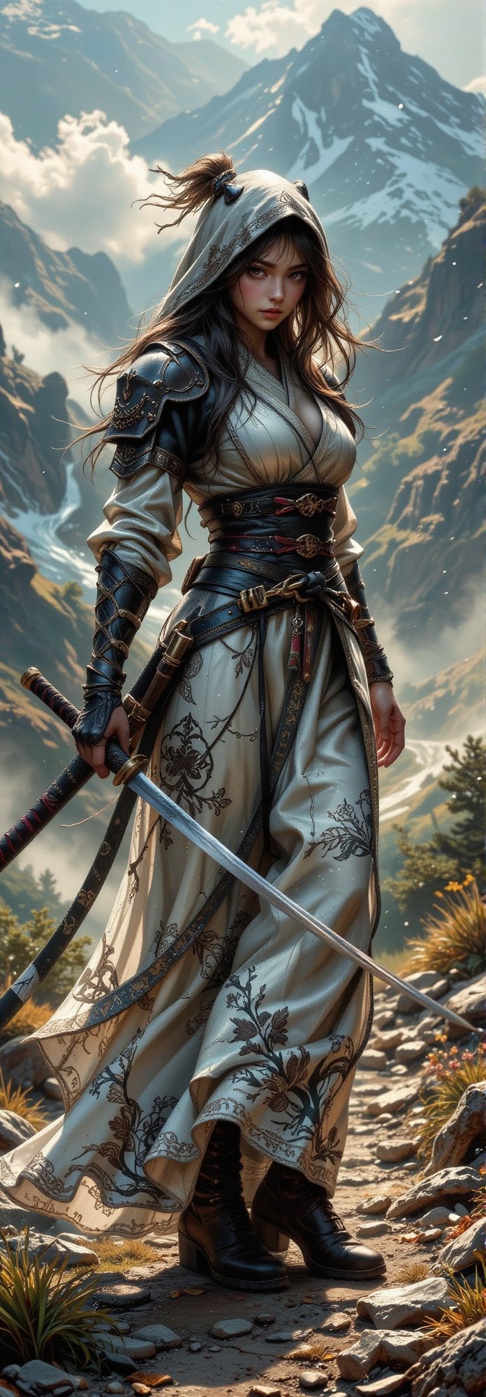 busty and sexy girl,  Japanese martial arts girl,  black spade card design by user_718843393794551822 on Tensor.Art