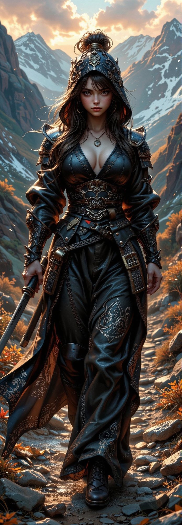 busty and sexy girl,  Japanese martial arts girl,  black spade card design by user_718843393794551822 on Tensor.Art